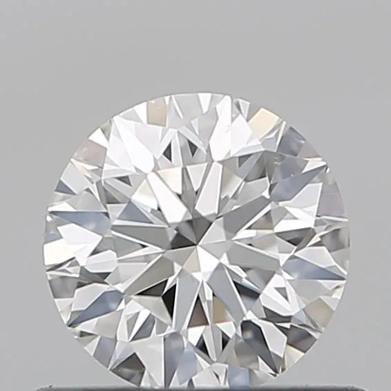 A round, 0.13 carat natural diamond with F color and SI1 clarity.