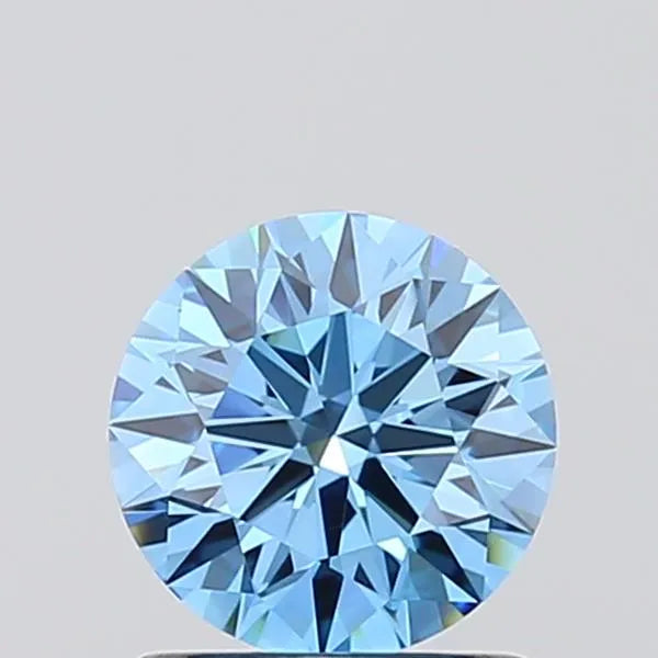 0.90ct Round Lab Grown Diamond (Colour Fancy Vivid Blue, Clarity VS1, Cut ID, IGI Certified)