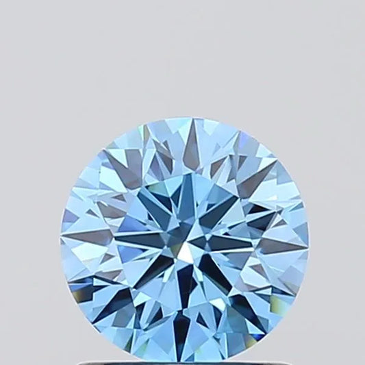 0.90ct Round Lab Grown Diamond (Colour Fancy Vivid Blue, Clarity VS1, Cut ID, IGI Certified)