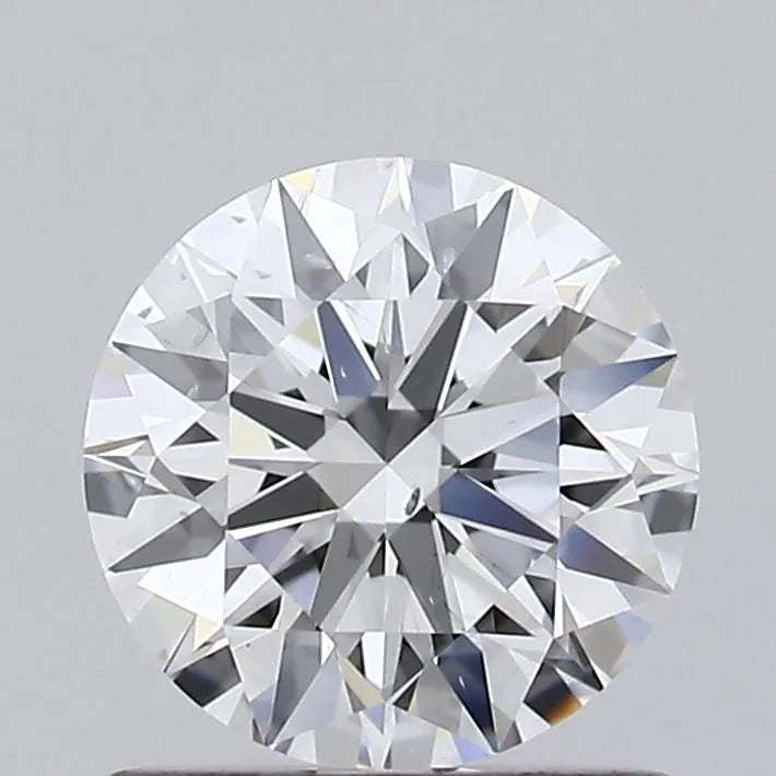 0.91ct round lab grown diamond with E color and SI1 clarity.