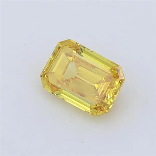 0.43ct Emerald Lab Grown Diamond (Colour Fancy Intense Yellow, Clarity VVS2, IGI Certified)