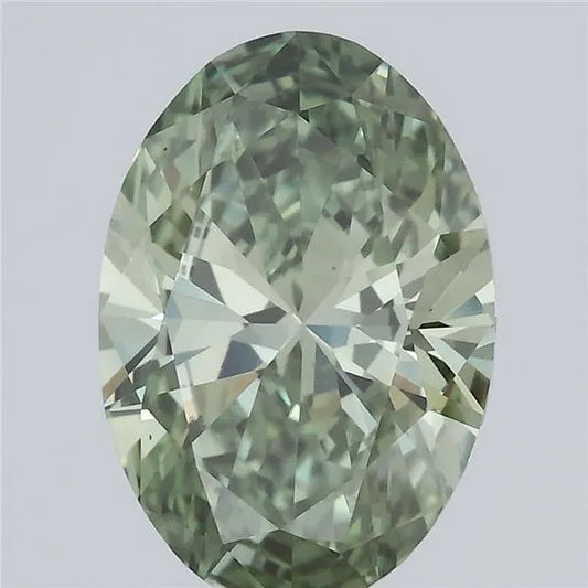 0.98ct Oval Lab Grown Diamond (Colour Fancy Vivid Green, Clarity VS1, IGI Certified)