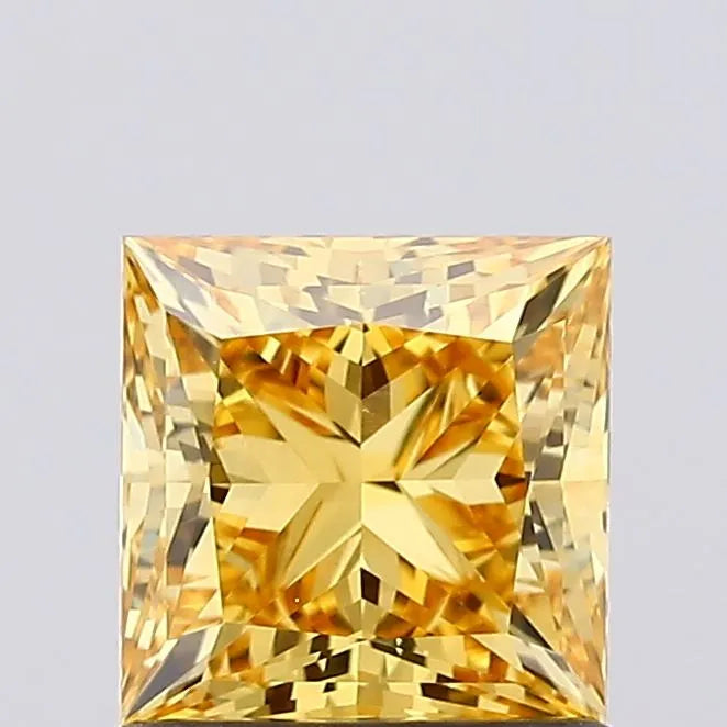 1.13ct Princess Lab Grown Diamond (Colour Fancy Vivid Yellow, Clarity VS1, IGI Certified)