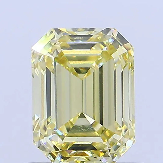 0.91ct Emerald Lab Grown Diamond (Colour Fancy Intense Yellow, Clarity VVS2, IGI Certified)