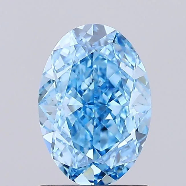 1.24ct Oval Lab Grown Diamond (Colour Fancy Vivid Blue, Clarity VVS1, IGI Certified)