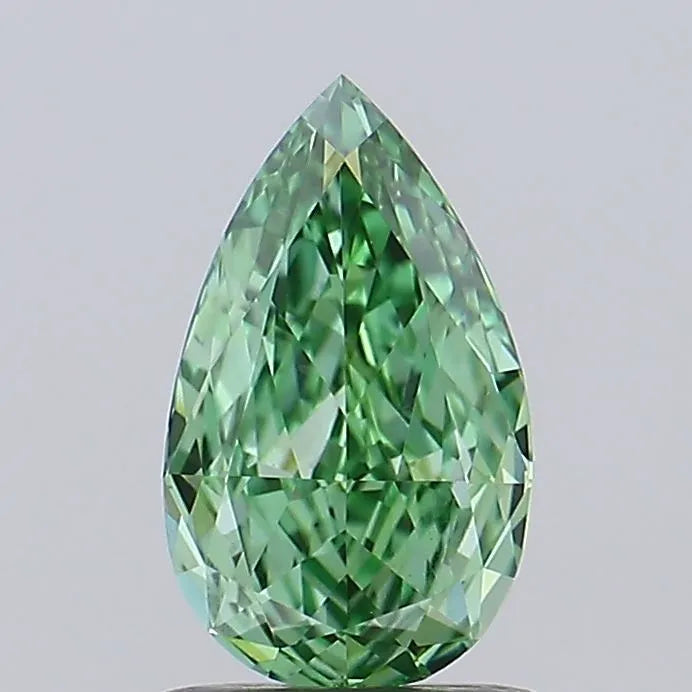 1.01ct Pear Lab Grown Diamond (Colour Fancy Vivid Green, Clarity VS1, IGI Certified)