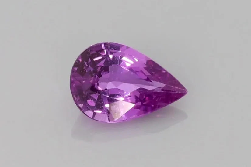 1.03ct pear-shaped faceted purple sapphire.
