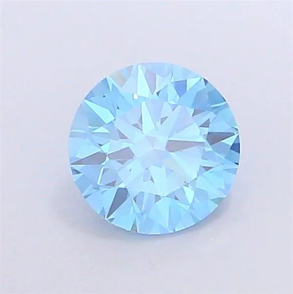 A round 1.11 carat fancy vivid blue VS1 lab grown diamond.