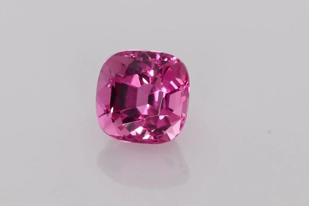 1.20ct cushion cut pink tourmaline gemstone.