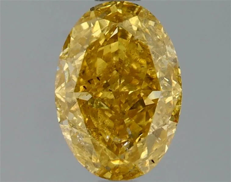 1.52ct Oval Natural Diamond (Colour Fancy Deep Yellow, Clarity I1, GIA Certified)