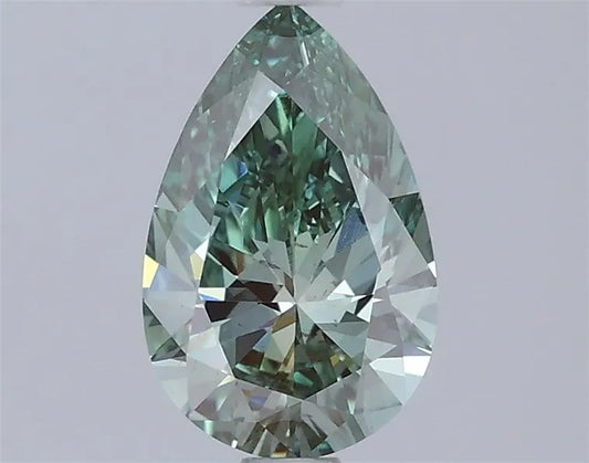 1.00ct Pear Lab Grown Diamond (Colour Fancy Vivid Green, Clarity VS2, IGI Certified)