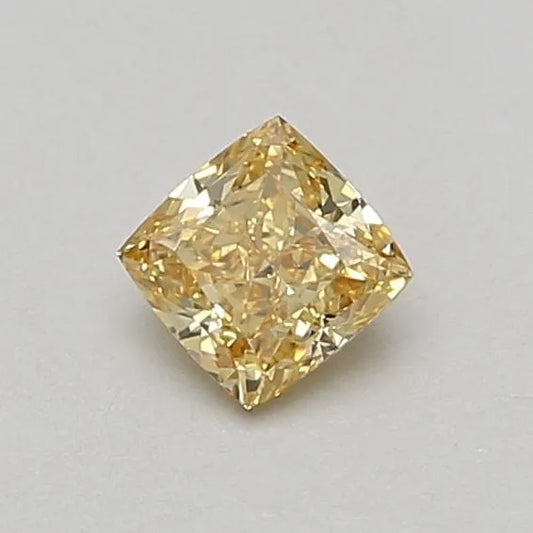0.54ct Cushion brilliant Lab Grown Diamond (Colour Fancy Vivid Yellow, Clarity VVS2, IGI Certified)
