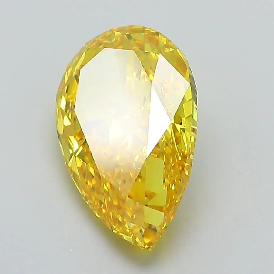 2.50ct Pear Lab Grown Diamond (Colour Fancy Vivid Yellow, Clarity VVS2, IGI Certified)
