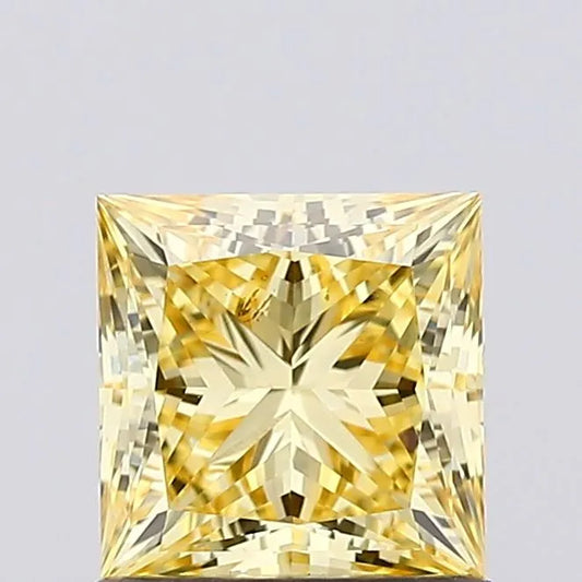 1.00ct Princess Lab Grown Diamond (Colour Fancy Vivid Yellow, Clarity VS2, IGI Certified)