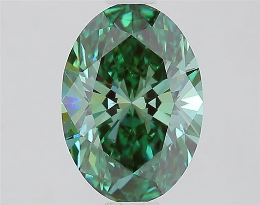 1.03ct Oval Lab Grown Diamond (Colour Fancy Vivid Green, Clarity VS1, IGI Certified)