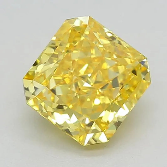 0.76ct Square radiant Lab Grown Diamond (Colour Fancy Vivid Yellow, Clarity VVS1, IGI Certified)