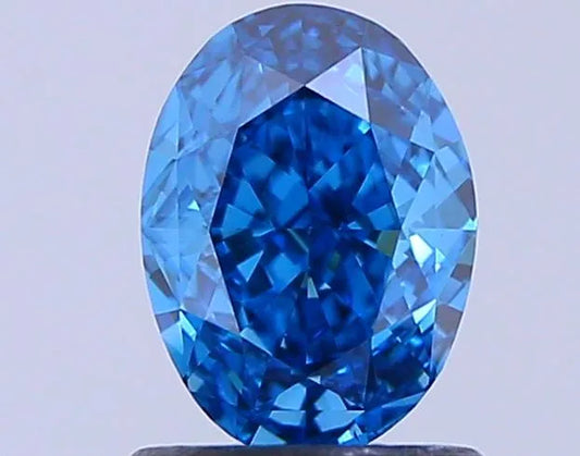 1.01ct Oval Lab Grown Diamond (Colour Fancy Vivid Blue, Clarity VS1, IGI Certified)