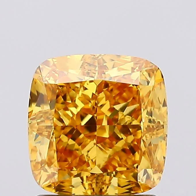 1.64ct Cushion modified Lab Grown Diamond (Colour Fancy Vivid Yellow, Clarity VS1, IGI Certified)