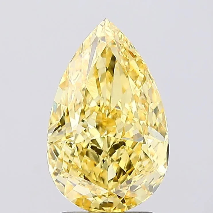 2.59ct Pear Lab Grown Diamond (Colour Fancy Vivid Yellow, Clarity VS1, IGI Certified)