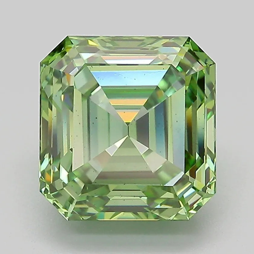 3.58ct Asscher Lab Grown Diamond (Colour Fancy Vivid Green, Clarity VS2, IGI Certified)