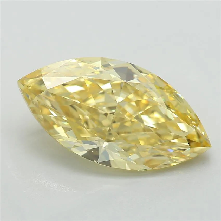 2.26ct Marquise Lab Grown Diamond (Colour Fancy Vivid Yellow, Clarity VS1, IGI Certified)