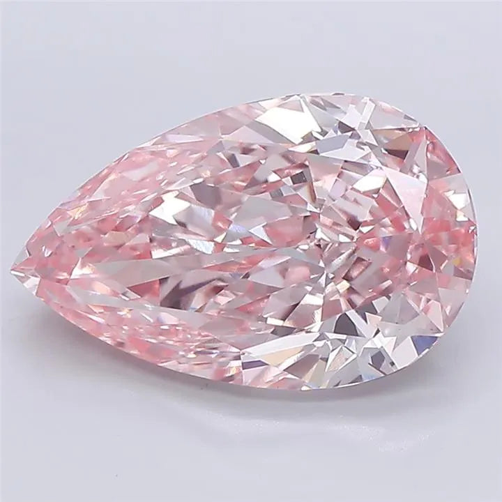 4.57ct Pear Lab Grown Diamond (Colour Fancy Vivid Pink, Clarity VS1, IGI Certified)