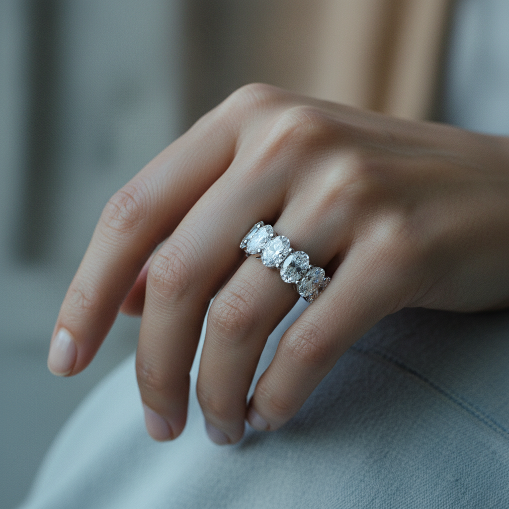 Oval Diamond Eternity Band