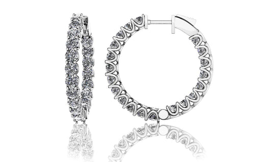 Medium Diamond Hoop Earrings