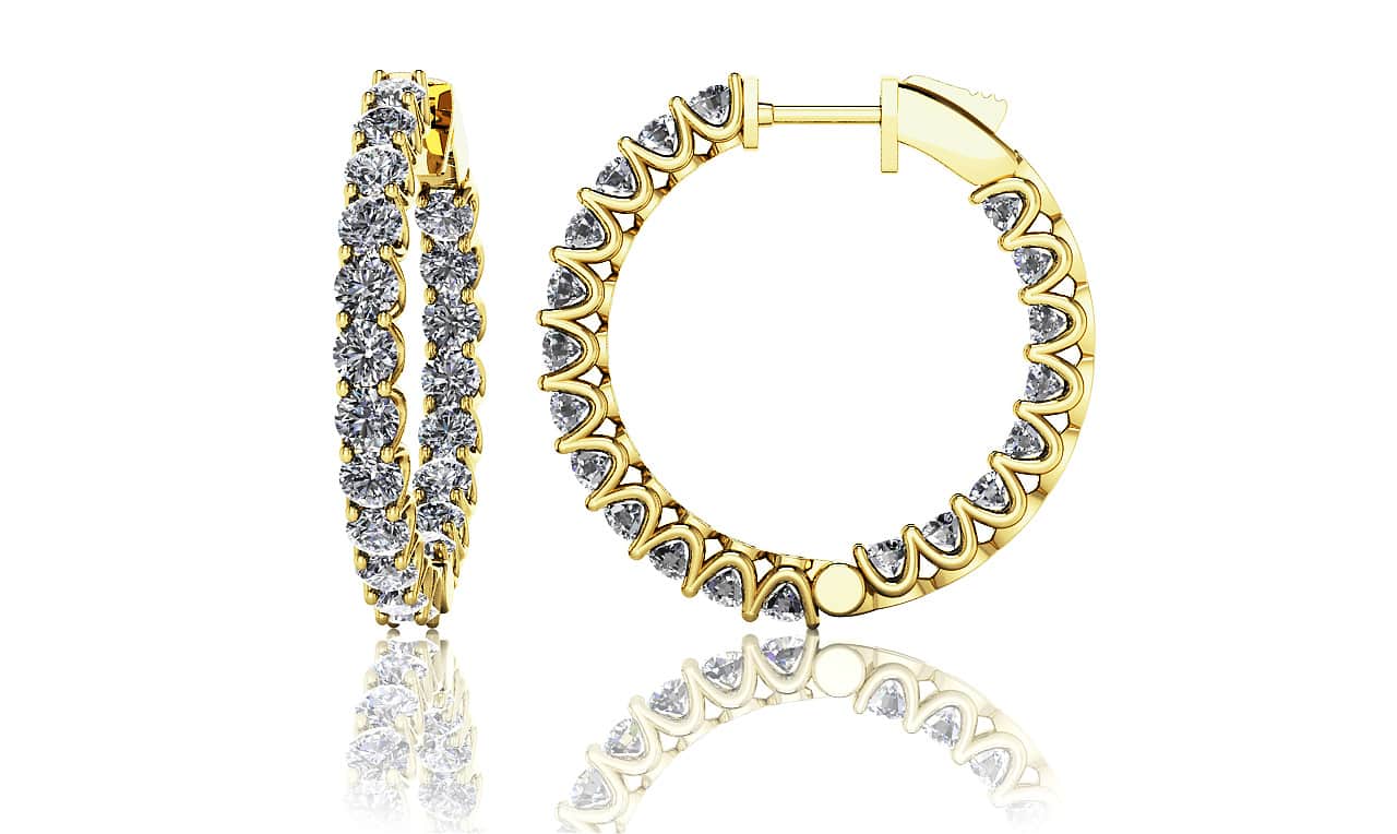 Medium Diamond Hoop Earrings
