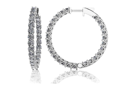 Large Diamond Hoop Earrings