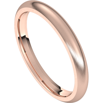 2.5mm rounded rose gold wedding band.