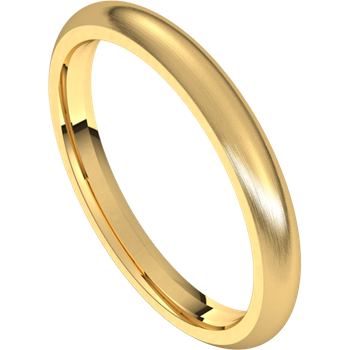 2.5mm rounded yellow gold wedding band.