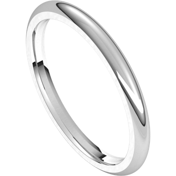 2mm Round Band (White Gold)