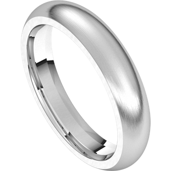 4mm rounded white gold wedding band.