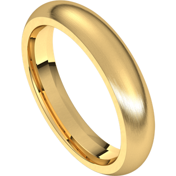 4mm yellow gold rounded wedding band.