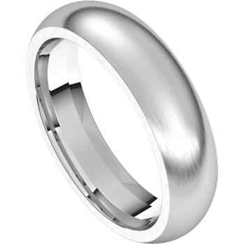 A 4mm brushed platinum rounded wedding band.