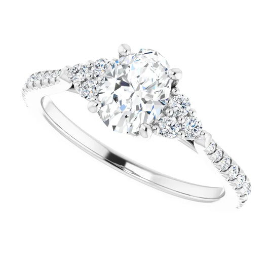 Oval Natural Pavé Setting v.5