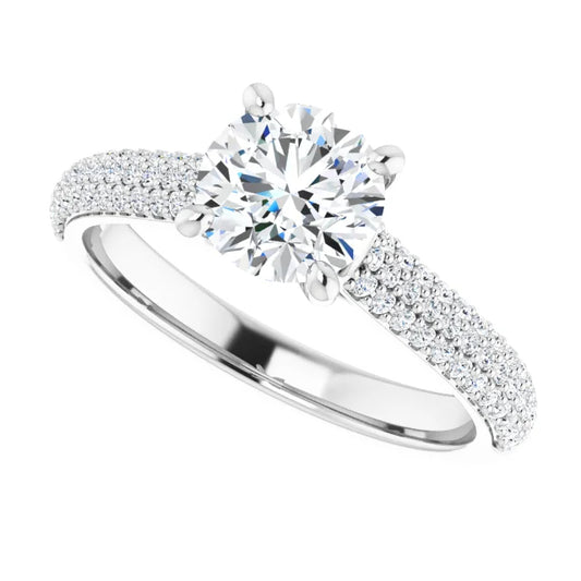 Round Natural Pavé Setting v.6