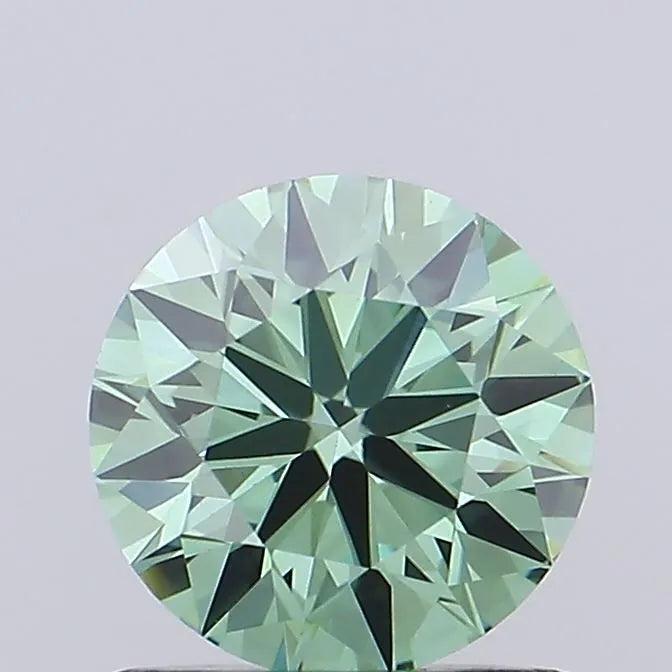 0.62ct Round Lab Grown Diamond (Colour Fancy Vivid Green, Clarity VVS2, Cut ID, IGI Certified)