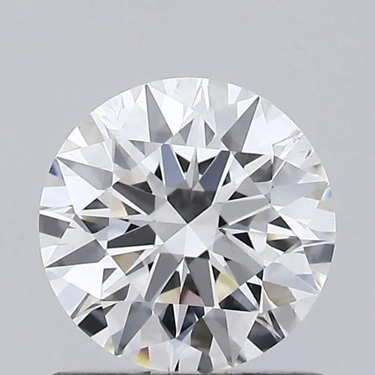 0.91ct round lab grown diamond with E color and SI1 clarity.