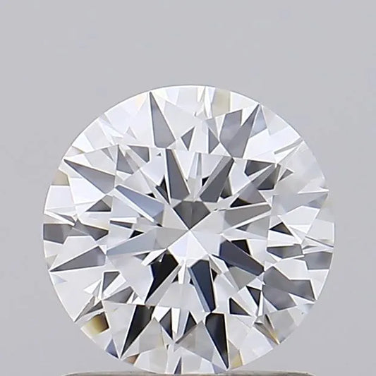 A round lab grown diamond with brilliant facets.