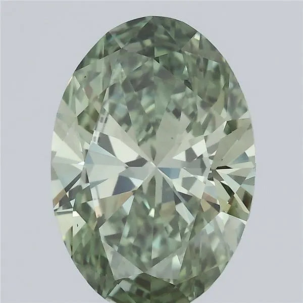 0.98ct Oval Lab Grown Diamond (Colour Fancy Vivid Green, Clarity VS1, IGI Certified)