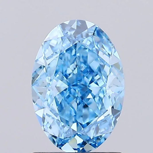 1.24ct Oval Lab Grown Diamond (Colour Fancy Vivid Blue, Clarity VVS1, IGI Certified)