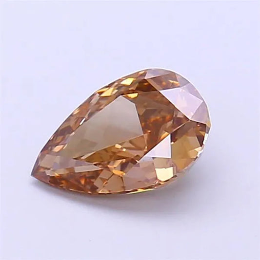 1.01ct Pear Lab Grown Diamond (Colour Fancy Light Brown, Clarity VVS2, IGI Certified)