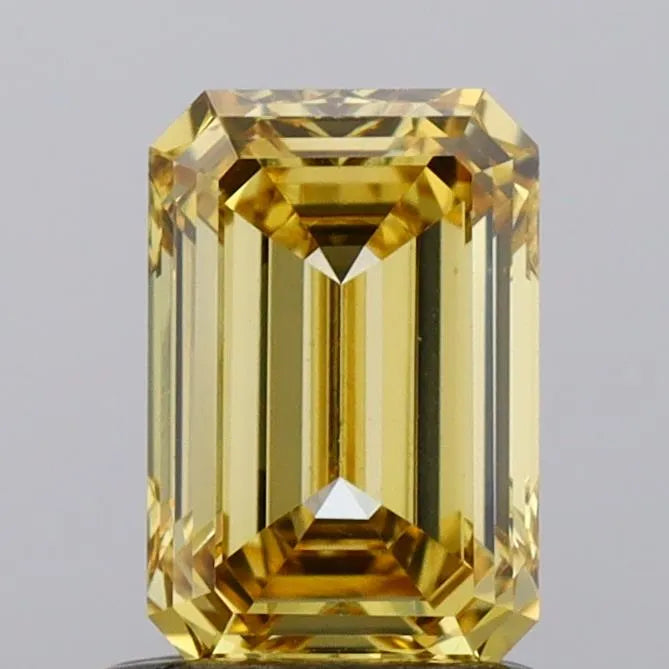 1.02ct Emerald Lab Grown Diamond (Colour Fancy Intense Yellow, Clarity VS1, IGI Certified)