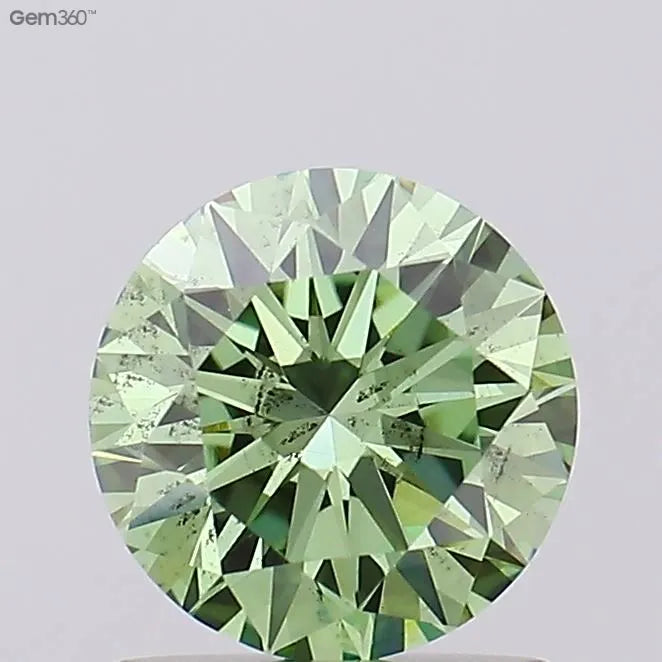 1.02ct Round Lab Grown Diamond (Colour Fancy Vivid Green, Clarity SI1, Cut EX, IGI Certified)