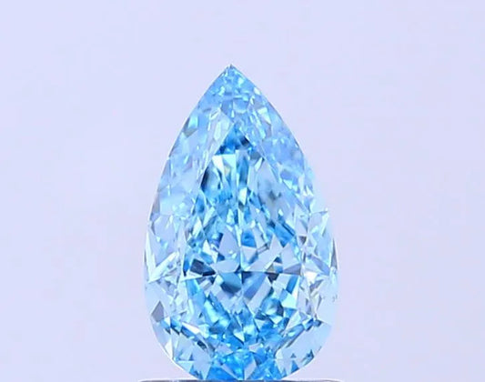 1.08ct Pear Lab Grown Diamond (Colour Fancy Vivid Blue, Clarity VVS2, IGI Certified)