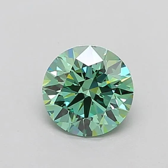 1.09ct Round Lab Grown Diamond (Colour Fancy Vivid Green, Clarity VS1, Cut ID, IGI Certified)