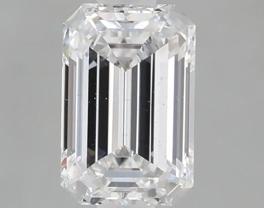 1.10 carat emerald cut lab grown diamond, color D, clarity SI1.