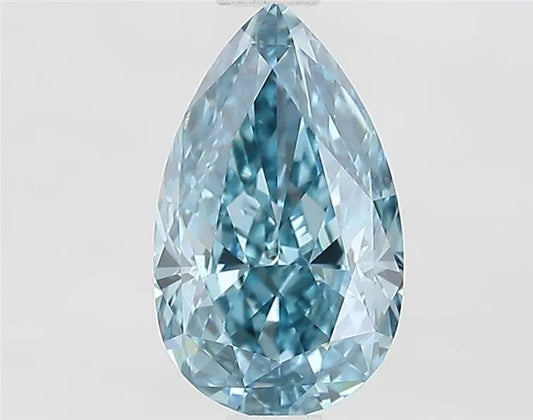 1.12ct Pear Lab Grown Diamond (Colour Fancy Vivid Blue, Clarity VS1, IGI Certified)